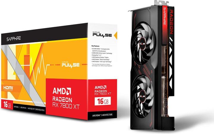 Actual product image Sapphire Pulse Radeon RX 7800 XT Gaming OC (16 GB)