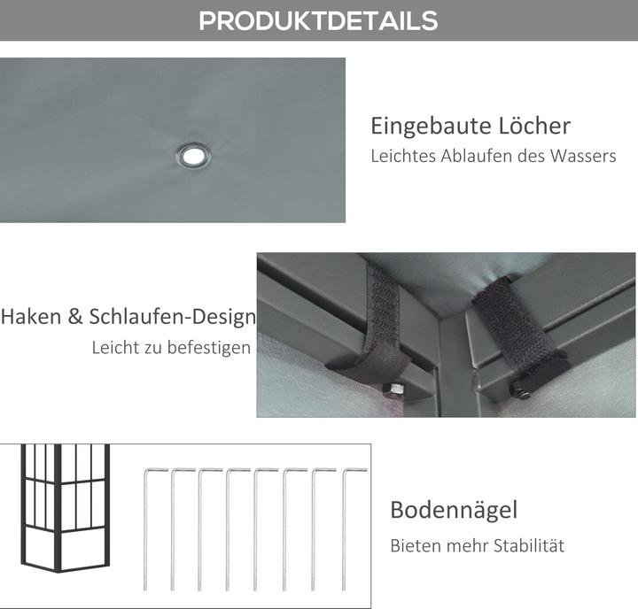 Produktbild Outsunny Pergola mit abfallendem Dach (398 cm, 298 cm)