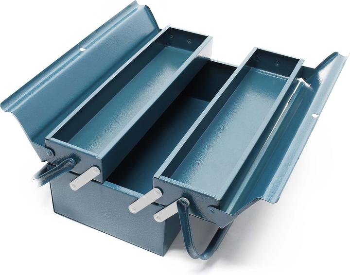 Actual product image Wiltec Tool Box with 3 Compartments Made of Cold Rolled Steel 420 x 200 x 160 mm