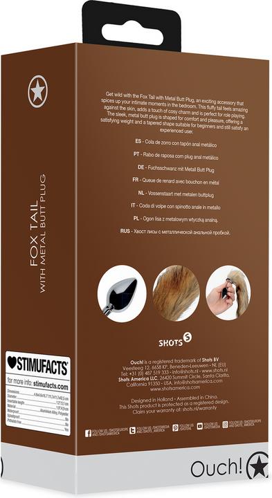 Productafbeelding Ouch! Vossenstaart met metalen buttplug
