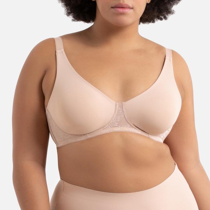 Image du produit La Redoute Collections Soutien-gorge minimiseur en microfibre et dentelle (80 E)