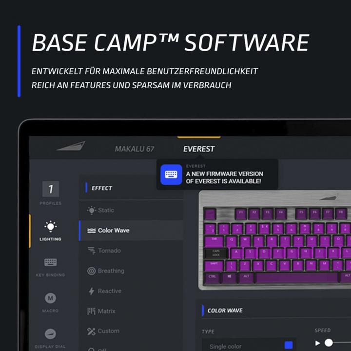 Actual product image Mountain Everest Core TKL Keyboard - MX Blue, ISO, DE Layout (DE, Cable)
