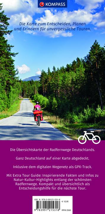 Produktbild Radfernwegekarte Deutschland 1:550.000