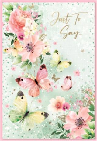 Actual product image Simon Elvin Just To Say Butterflies Greetings Card (Pack of 6) (6 pcs.)