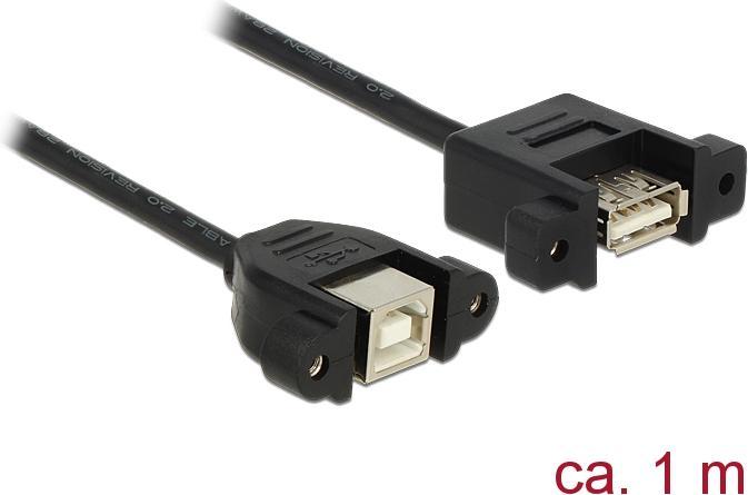 Immagine prodotto Delock Cavo USB2.0 A-B: 1m, installazione su entrambi i lati (1 m, USB 2.0)