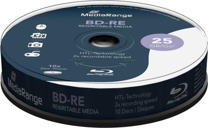 Actual product image MediaRange BD-RE 2x Single Layer 25GB 10 P. (10 x)
