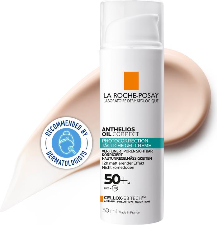Produktbild La Roche Posay Anthelios Oil Correct Gel-Creme 50+ (Sonnencreme Gesicht, SPF 50+, 50 ml, 94 g)