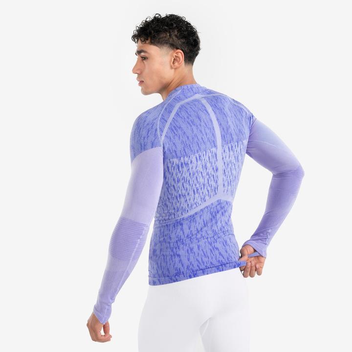 Actual product image Kipsta Women's/men's football functional shirt long sleeve - Keepdry grey/purple (L)