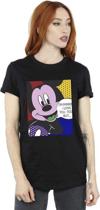 Actual product image Disney Womens/Ladies Mickey Mouse Oh Minnie Pop Art Cotton Boyfriend T-Shirt (S)