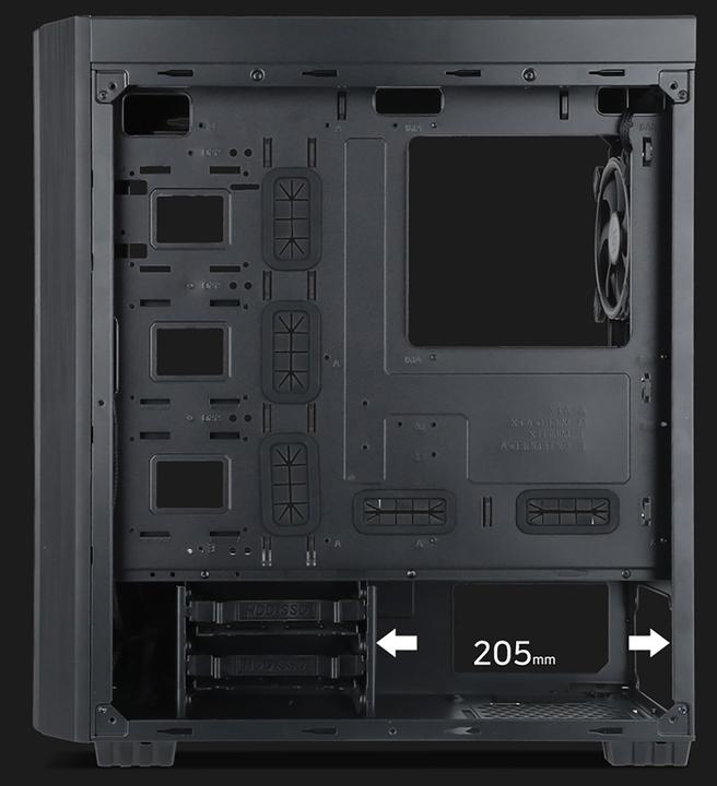 Actual product image Gembird Fornax K500 ATX Computer Case Midi Tower Black (ITX, E-ATX, ATX, mATX)