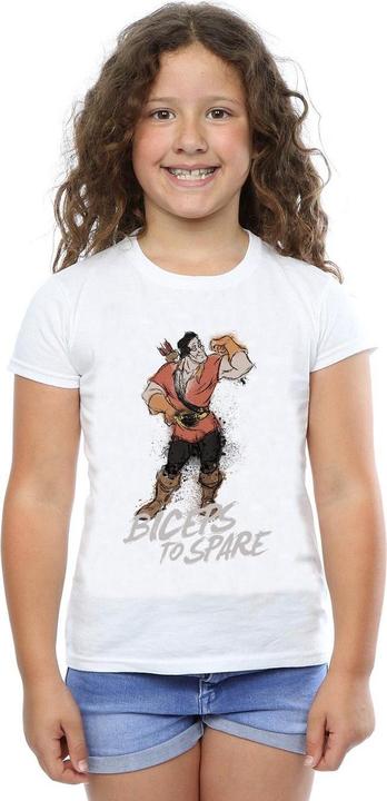 Actual product image Disney Girls Beauty And The Beast Gaston Biceps To Spare Cotton T-Shirt (128)