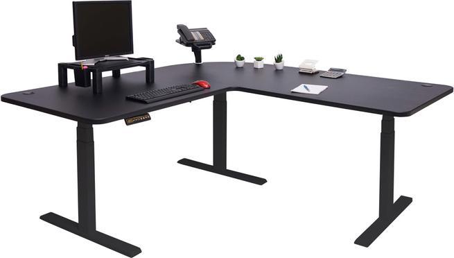 Immagine prodotto Swisshandel24 Scrivania ad angolo, scrivania per ufficio, scrivania per computer, regolabile in altezza Memory