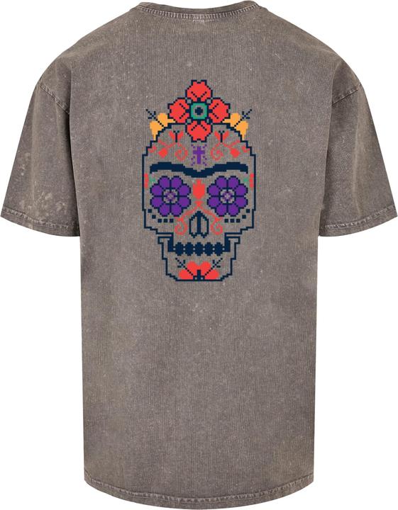 Produktbild Merchcode Frida Kahlo - Pixels viva la vida Acid Washed Heavy Oversize Tee - 118139 (XS)