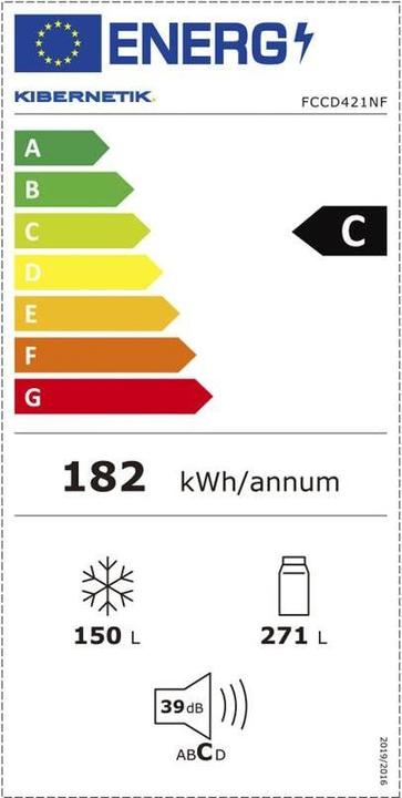 Energie-Label Kibernetik Foodcenter FCCD421NF - Schwarz, Energieeffizienzklasse (421 l)