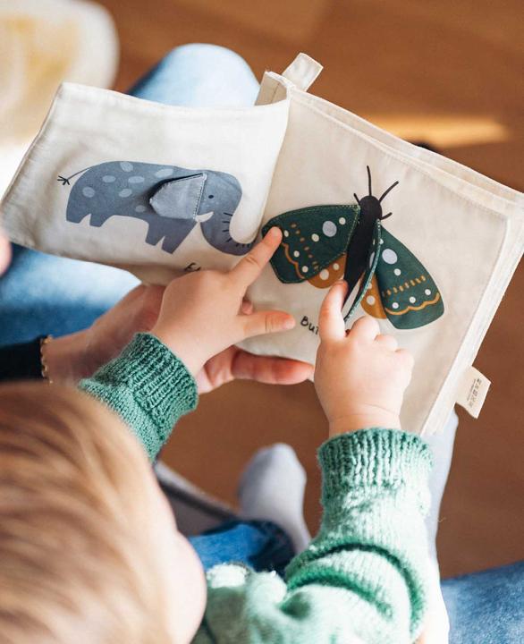 Actual product image Esmée Wild Animals" tactile book / children's fabric book