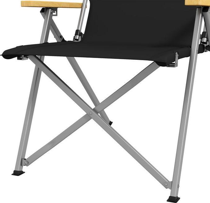 Actual product image Swisshandel24 Campingstuhl faltbar, 4-fach verstellbare Rückenlehne, Kopfstütze, Schwarz