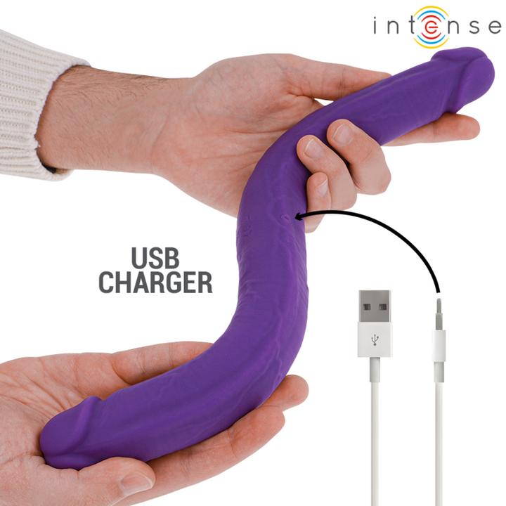 Produktbild Intense Gunter Dildo Doppelvibrator 40 cm Lila Fernbedienung