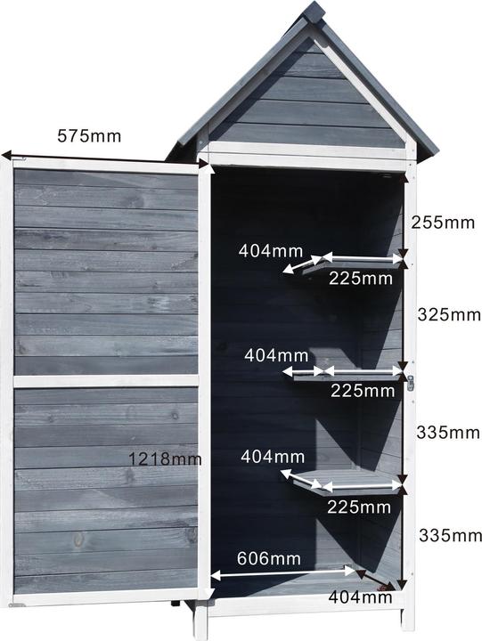 Immagine prodotto Wiltec Armadio da giardino 77x53x179cm grigio casetta per attrezzi casetta per attrezzi da giardino