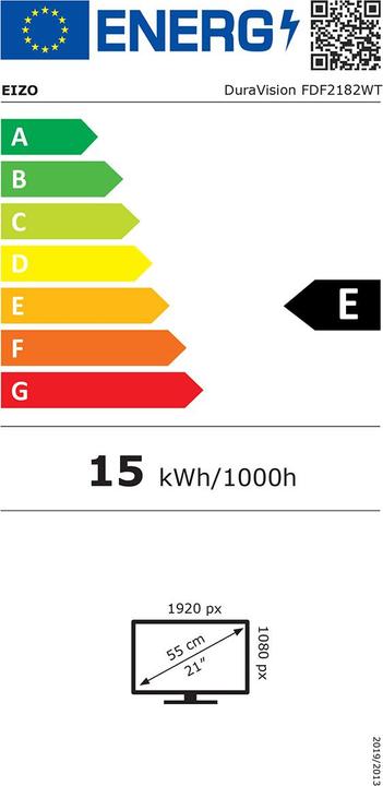 Energy Label Eizo FDF2182WT black (1920 x 1080 pixels, 21.50")