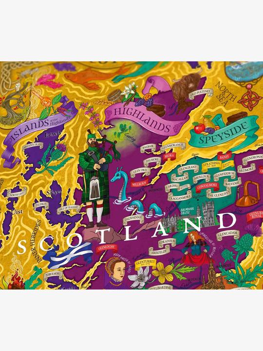 Actual product image Water & Wines Puzzle Whiskey Scotland purple (1000 pieces)