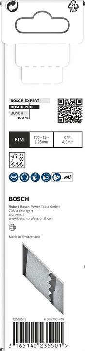 Immagine prodotto Bosch Professional Zubehör PRO Demolizione finestre S611DF foglio, 1,25 x 19 x 150 mm, 5 pezzi.
