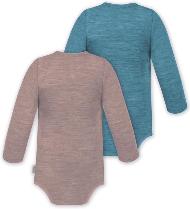 Actual product image Normani 2-pack baby merino bodysuit long sleeve "Auckland" - 9373 (74)