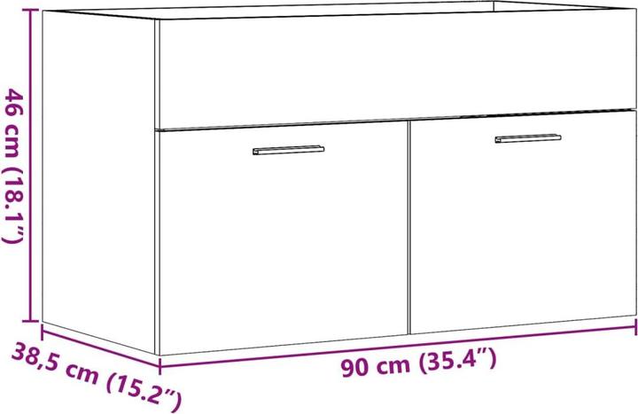 Produktbild VidaXL Waschbeckenunterschrank Unterschrank Badschrank Wandmontage Altholz-Optik