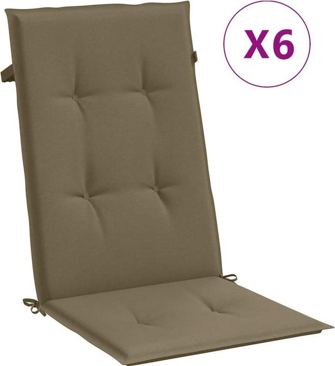 Image du produit VidaXL Coussins de sièges à haut dossier 6 pcs. tissu (120 x 50 x 4 cm)