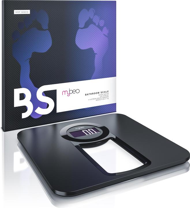 Actual product image Mybeo Digital Body Scale, Bathroom Scale with 6 mm Safety Glass, Glass Personal Scale with LCD Display (150 kg)