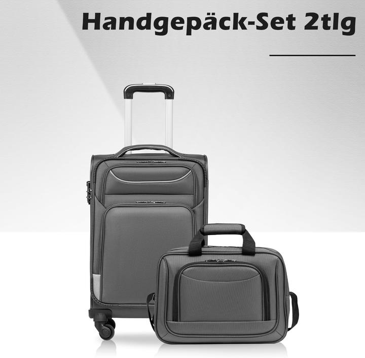 Immagine prodotto Coolife 2-teiliges Handgepäck-Kofferset (38 l, M (50 - 90l))