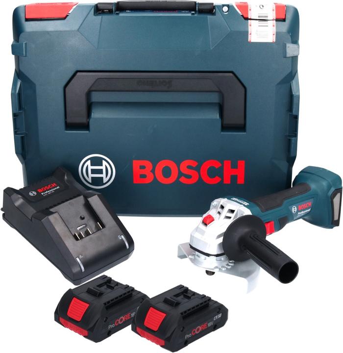 Produktbild Bosch Professional Bosch GWS 18V-7 Professional Akku Winkelschleifer 18 V 125 mm 22,23 mm Brushless + 2x ProCORE Akku 4 (125 mm)