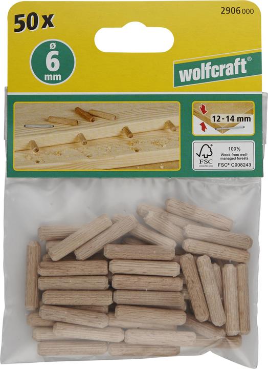 Image du produit wolfcraft wolfcraft 50 Langholzdübel Buche ø6x30mm (50 pcs)