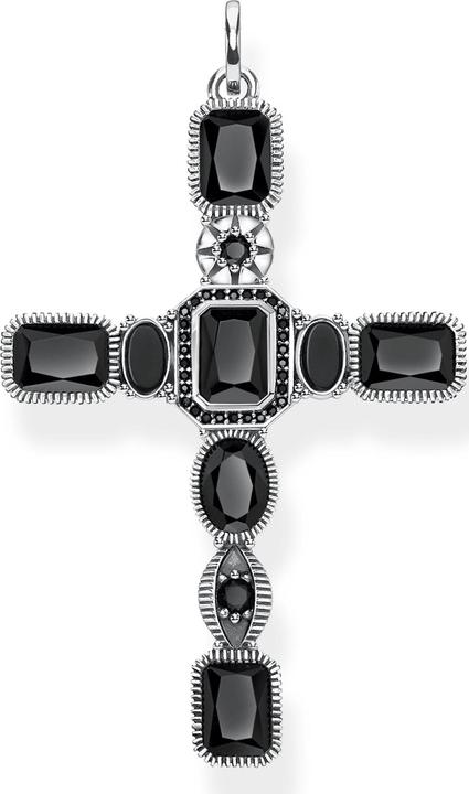 Produktbild Thomas Sabo Anhänger Kreuz Schwarze Steine (Silber 925)