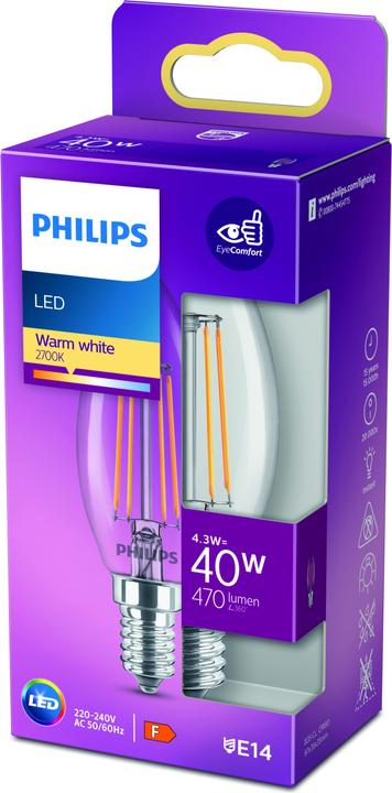 Produktbild Philips Lampe (E14, 4.30 W, 470 lm, 1 x, F)