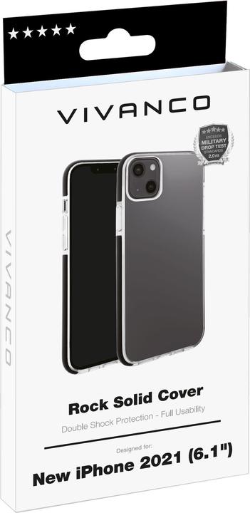 Actual product image Vivanco Rock Solid Cell Phone Protective Case 15.5 cm (6.1" ) Cover Black (Apple iPhone 13)