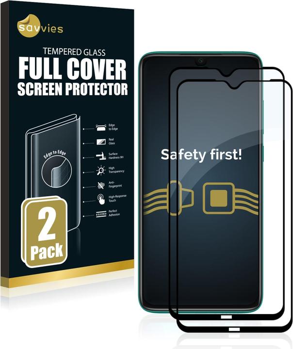 Actual product image Savvies Full-screen armoured glass screen protector (2 Piece, Xiaomi Redmi Note 8 2021)