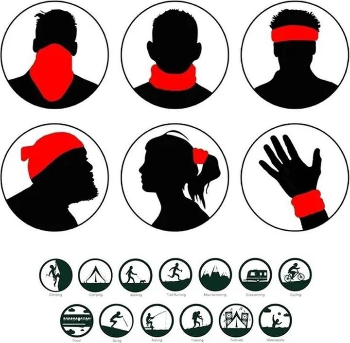 Actual product image Cbx Tubular scarf, bandana for adults with motif, for Halloween, motorbike riding, etc.