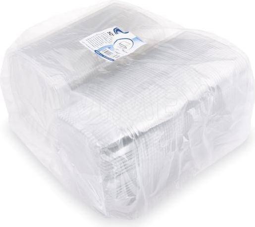 Produktbild Wimex.eu Rechteckbecher (rPET) mit Deckel klar 750ml - 50 Stück (50 x)