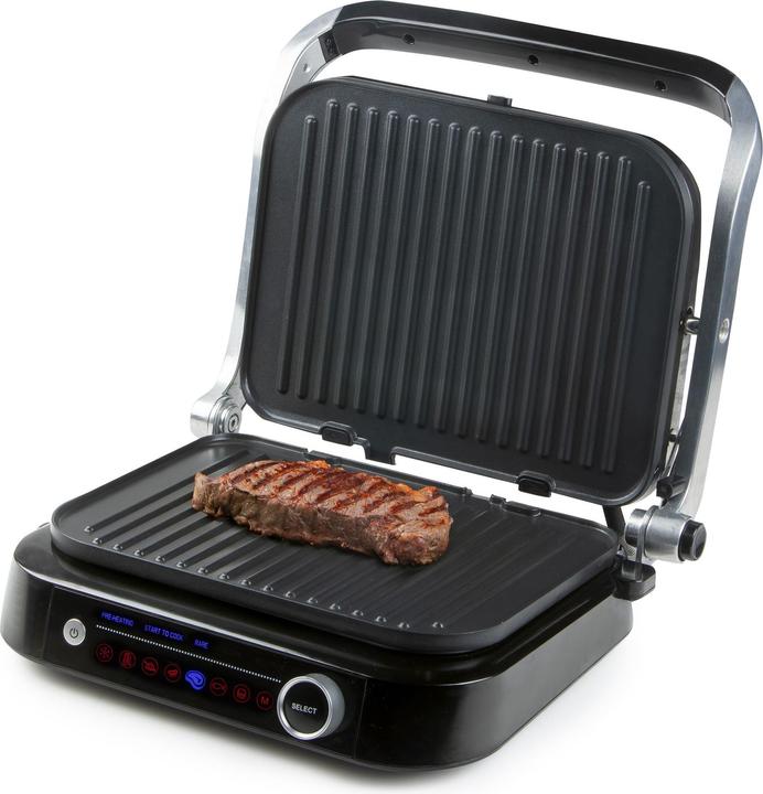 Immagine prodotto Domo Genius Grill elettrico a contatto Rivestimento antiaderente, con display Acciaio inox, nero (Spina UE)