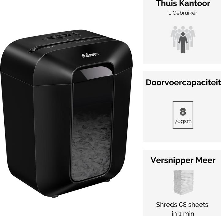 Immagine prodotto Fellowes Distruggidocumenti Powershred LX45 P-4, 8 pagine (Taglio delle particelle)
