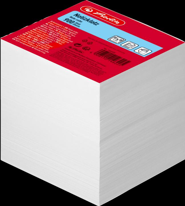 Actual product image Herlitz Notepad, 90 x 90 mm, white, 80 g-sqm Content: 900 sheets (glued) (9 x 9 cm)