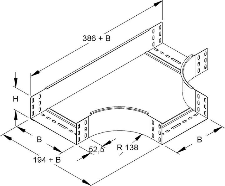 Produktbild Niedax NIE RTS 85.200 F T-StÃ¼ck 85x202mm m.ungelochten Seitenholmen feuerverz. (8.50 cm)