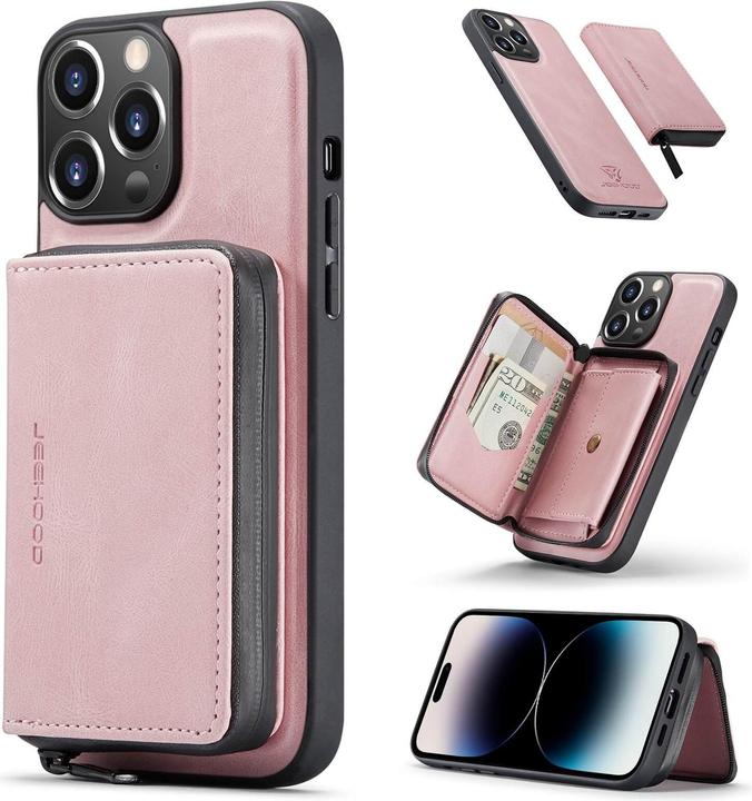 Actual product image Cover-Discount iPhone 14 Pro Max - Case with Credit Cards Case pink (Apple iPhone 14 Pro Max)