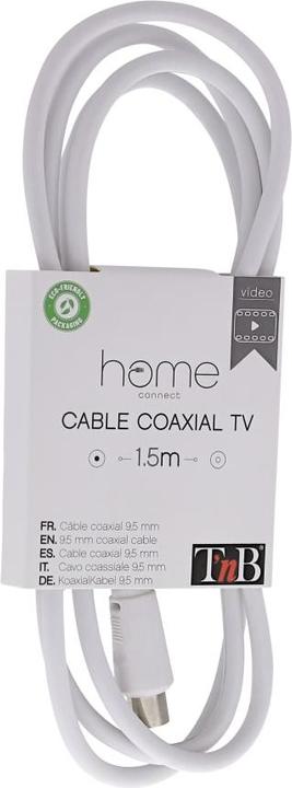 Immagine prodotto T'nB CAVO ANTENNA COASSIALE 1,5M M/F (BIANCO) (Cavi antenna)