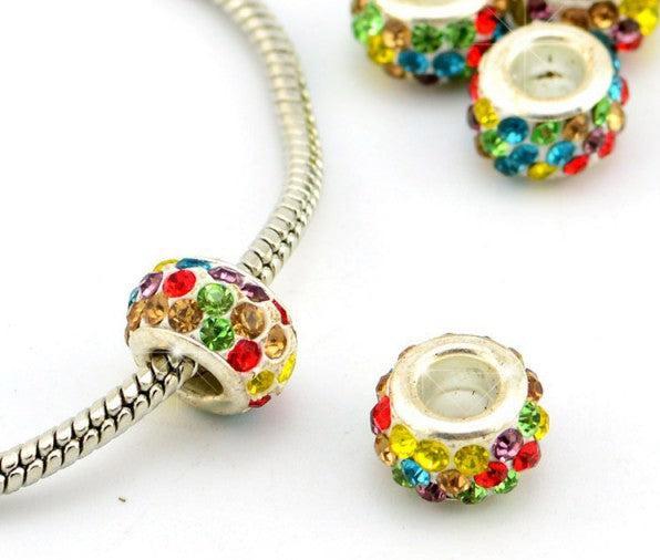 Produktbild Hermex Strass Bead versilbert 925 - Silbrig bunt (925er Silber)