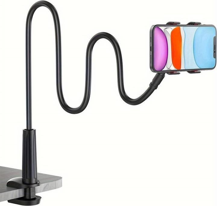 Produktbild PhoneLook Flexibler und bewegbarer Handyhalter 1.3 Meter mit Universalklammer für Tischkante