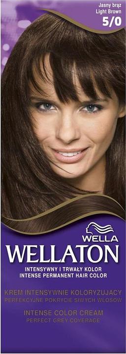 Actual product image Wella WELLATON cream hair colour - Shade: 5/0 Light Brown (5/0 Light Brown)