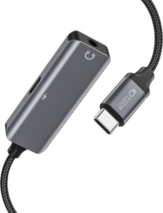 Immagine prodotto Tech-Protect Adattatore audio UltraBoost USB-C (maschio) / mini jack da 3,5 mm (femmina) - USB-C (femmina) - blu (USB-A, Jack da 3.5mm)