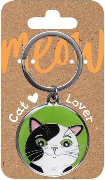 Produktbild Be happy gifts Schlüsselanhänger für Katzenliebhaber - schwarz-weisse Katze