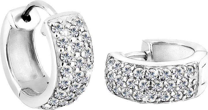 Image du produit Elli Boucles d'oreilles Créoles Cristaux Scintillants Argent 925 (Argent sterling 925, Cristal de verre)